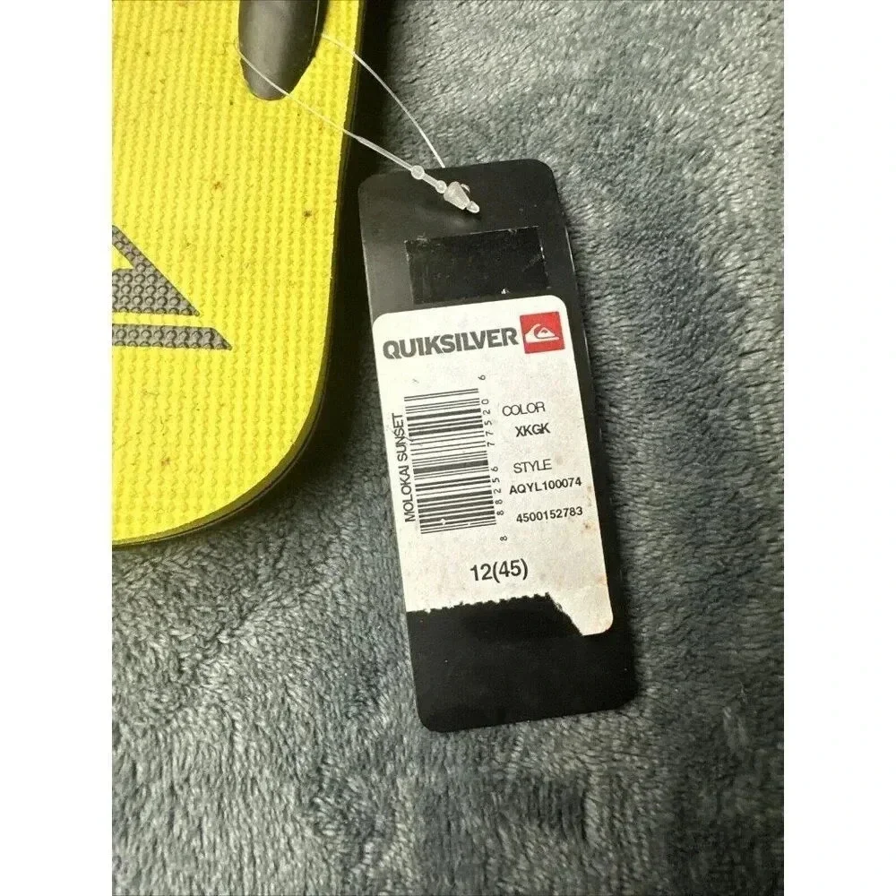 Quiksilver Men’s Molokai Sunset Flip Flop Black Sandals Size 12